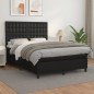 vidaXL Giroletto a Molle con Materasso Nero 140x190 cm in Similpelle