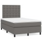 vidaXL Giroletto a Molle con Materasso Grigio 120x200 cm in Similpelle