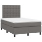 vidaXL Giroletto a Molle con Materasso Grigio 120x200 cm in Similpelle