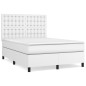 vidaXL Giroletto a Molle con Materasso Bianco 140x190 cm in Similpelle
