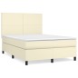 Giroletto a Molle con Materasso Crema 140x200 cm in Similpelle
