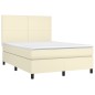 Giroletto a Molle con Materasso Crema 140x200 cm in Similpelle