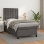 vidaXL Giroletto a Molle con Materasso Grgio 80x200 cm in Similpelle