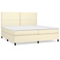 Giroletto a Molle con Materasso Crema 200x200 cm in Similpelle