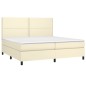 Giroletto a Molle con Materasso Crema 200x200 cm in Similpelle