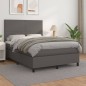 vidaXL Giroletto a Molle con Materasso Grigio 140x200 cm in Similpelle