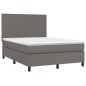 vidaXL Giroletto a Molle con Materasso Grigio 140x200 cm in Similpelle