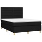 vidaXL Giroletto a Molle con Materasso Nero 140x190 cm in Tessuto