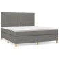 vidaXL Giroletto a Molle con Materasso Grigio Scuro 180x200 cm Tessuto