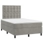 vidaXL Giroletto a Molle con Materasso Grigio Chiaro 120x200cm Velluto