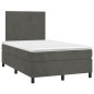 vidaXL Giroletto a Molle con Materasso Grigio Scuro 120x200 cm Velluto