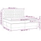 vidaXL Giroletto a Molle con Materasso Grigio Scuro 200x200 cm Velluto