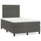 vidaXL Giroletto a Molle con Materasso Grigio Scuro 120x200 cm Velluto