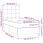 Giroletto a Molle con Materasso Grigio Scuro 90x200 cm Velluto