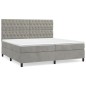 vidaXL Giroletto a Molle con Materasso Grigio Chiaro 200x200cm Velluto