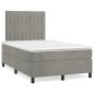 vidaXL Giroletto a Molle con Materasso Grigio Chiaro 120x200cm Velluto 