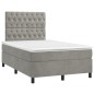 Giroletto a Molle con Materasso Grigio Chiaro 120x200cm Velluto