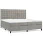 Giroletto a Molle con Materasso Grigio Chiaro 200x200cm Velluto