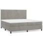 vidaXL Giroletto a Molle con Materasso Grigio Chiaro 200x200cm Velluto