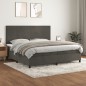 vidaXL Giroletto a Molle con Materasso Grigio Scuro 200x200 cm Velluto