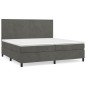 vidaXL Giroletto a Molle con Materasso Grigio Scuro 200x200 cm Velluto