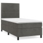 vidaXL Giroletto a Molle con Materasso Grigio Scuro 100x200 cm Velluto