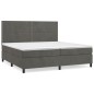 Giroletto a Molle con Materasso Grigio Scuro 200x200 cm Velluto