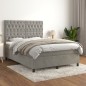 vidaXL Giroletto a Molle con Materasso Grigio Chiaro 140x200cm Velluto