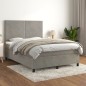 vidaXL Giroletto a Molle con Materasso Grigio Chiaro 140x200cm Velluto