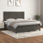 vidaXL Giroletto a Molle con Materasso Grigio Scuro 160x200 cm Velluto