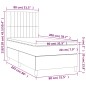 Giroletto a Molle con Materasso Grigio Chiaro 80x200 cm Velluto