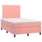 vidaXL Giroletto a Molle con Materasso Rosa 120x200 cm in Velluto