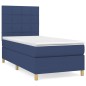 vidaXL Giroletto a Molle con Materasso Blu 100x200 cm in Tessuto