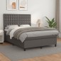 vidaXL Giroletto a Molle con Materasso Grigio 140x200 cm in Similpelle