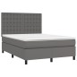 vidaXL Giroletto a Molle con Materasso Grigio 140x200 cm in Similpelle