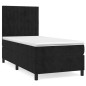 vidaXL Giroletto a Molle con Materasso Nero 100x200 cm in Velluto