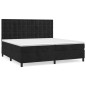 vidaXL Giroletto a Molle con Materasso Nero 200x200 cm in Velluto