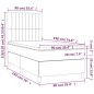 vidaXL Giroletto a Molle con Materasso Blu Scuro 90x190 cm in Velluto