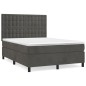 vidaXL Giroletto a Molle con Materasso Grigio Scuro 140x200 cm Velluto