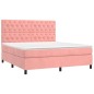 vidaXL Giroletto a Molle con Materasso Rosa 160x200 cm in Velluto