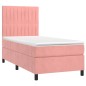 Giroletto a Molle con Materasso Rosa 80x200 cm in Velluto