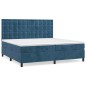 vidaXL Giroletto a Molle con Materasso Blu Scuro 200x200 cm in Velluto
