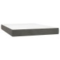 vidaXL Giroletto a Molle con Materasso Grigio Scuro 140x190 cm Velluto