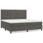 Giroletto a Molle con Materasso Grigio Scuro 200x200 cm Velluto