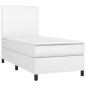 Giroletto a Molle con Materasso Bianco 90x190 cm in Similpelle
