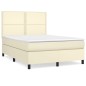 Giroletto a Molle con Materasso Crema 140x200 cm in Similpelle
