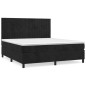 vidaXL Giroletto a Molle con Materasso Nero 180x200 cm in Velluto