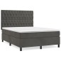vidaXL Giroletto a Molle con Materasso Grigio Scuro 140x190 cm Velluto
