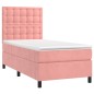 vidaXL Giroletto a Molle con Materasso Rosa 90x190 cm in Velluto