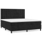 vidaXL Giroletto a Molle con Materasso Nero 180x200 cm in Velluto
